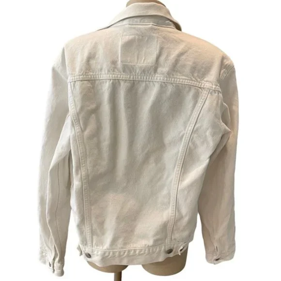 Levi's Men's White Out Trucker Jean Jacket Size Medium Cotton Long Sleeve - Picture 3 of 6